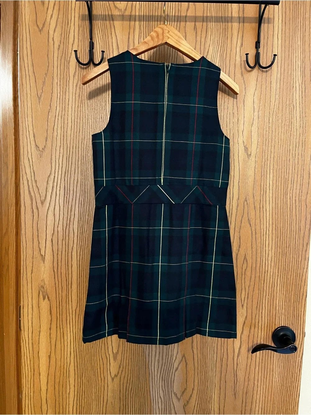 NWOT Lands' End Sz 7 Girls Jumper Hunter Classic Navy Plaid Uniform Top Of Knee - Picture 3 of 3